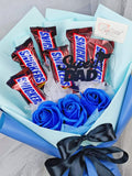 Artificial Soap Roses Snickers Bouquet (Klang Valley Delivery)