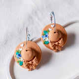Summer Hat Warm Earthy Handmade Polymer Clay Earring | (Nationwide Delivery)