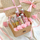 Nurturing Love | Gift Box With Personalized Glass With Lid And Test Tube Flower Tea (Nationwide Delivery)
