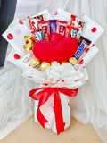 Artificial Soap Rose Mix Chocolate With Love Cushion Bouquet (Klang Valley Delivery)