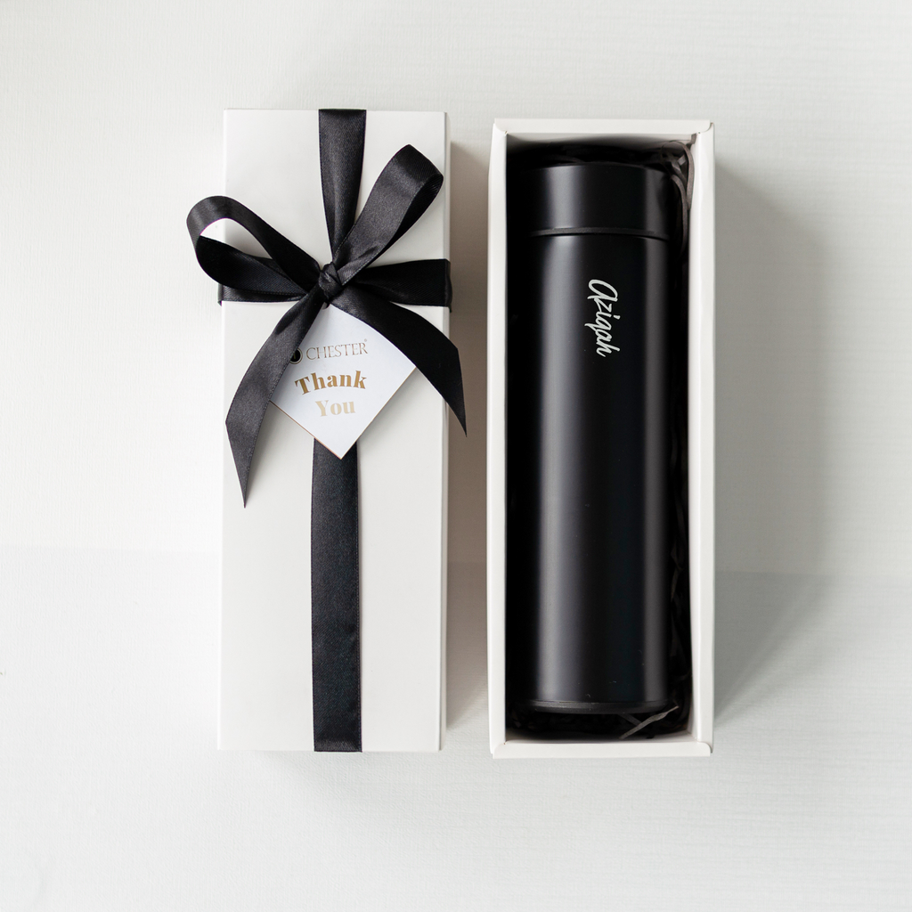 Messengerco Gift: Personalised LED Temperature Thermal Flask (Nationwide Delivery)