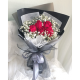 5 Stalks Rose With Baby's Breath Bouquet (Klang Valley Delivery)