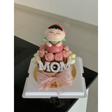 Mini 2-Tier 1 Doll Handmade Birthday Cake for Mom (Penang Delivery Only)