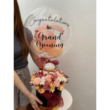 L size Pink Congratulatory Soap Flower With Lucky Cat Hot Air Balloon (Klang Valley Delivery)