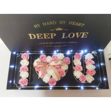 Pink White Soap Roses I Love You Box