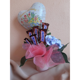 Birthday and Artificial Hydrangeas Flower Chocolate Box in Pink