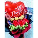 Soap Rose Flower With Mix Chocolate Bouquet (Klang Valley Delivery)