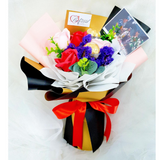 Black Mix Soap Flower With Ferrero Rocher Bouquet (Klang Valley Delivery)