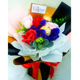 Black Mix Soap Flower With Ferrero Rocher Bouquet (Klang Valley Delivery)