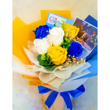 Blue Mix Soap Flower Bouquet (Klang Valley Delivery)