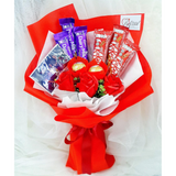 Red Soap Rose Flower With Cadbury Kitkat Chocolate Bouquet (Klang Valley Delivery)