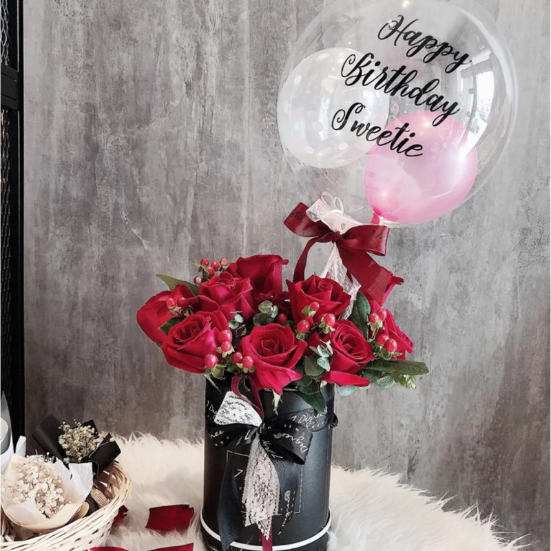 Classic Cute Flower Box Balloon Set