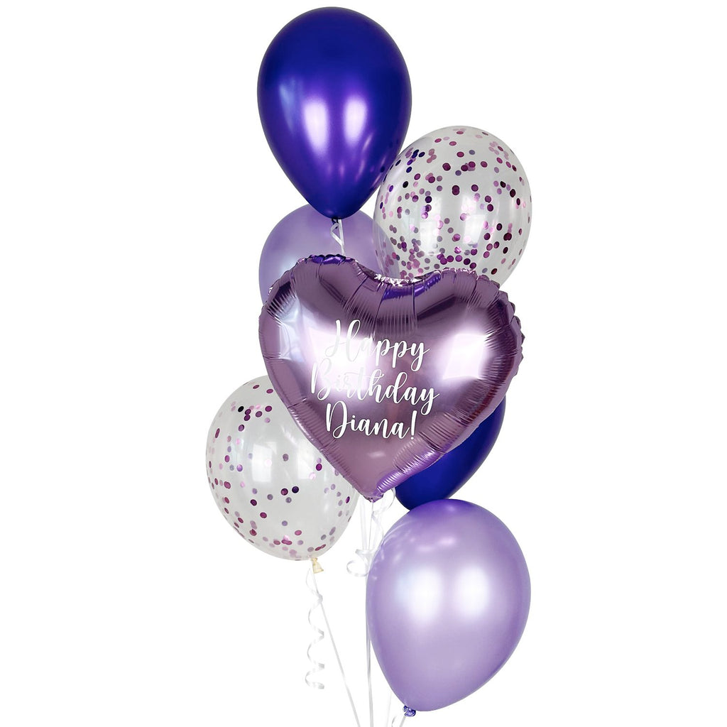 Purple Metallic Heart Bouquet