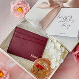 Mother's Day 2021 Personalized Luxe Vanity Set | 'Mom' Floral Vanity Mirror and Leather Card Holder (Klang Valley Delivery)