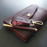 Premium Leather Vintage Set - Journal + Keychain Set + Wooden Pen (Nationwide Delivery)