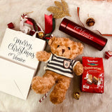 Personalised Fluffy Teddy Bear with Thermos flask (Nationwide Delivery)