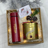 Christmas 2023 - Personalised Smart Temperature Thermos Bottle and Christmas Edition Lindt's Chocolate with LED Light | | (Klang Valley Delivery)