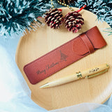 Personalised Wooden Pen, Leather Pouch  & Notebook (Nationwide Delivery)