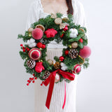 Merry & Bright Festive X’Mas Wreath With LED Fairy Lights (Klang Valley Delivery Only)