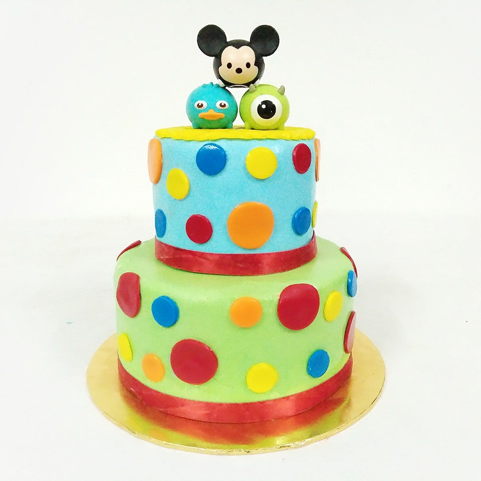 Stacked Cartoon Toy Character 2-Tier Cake