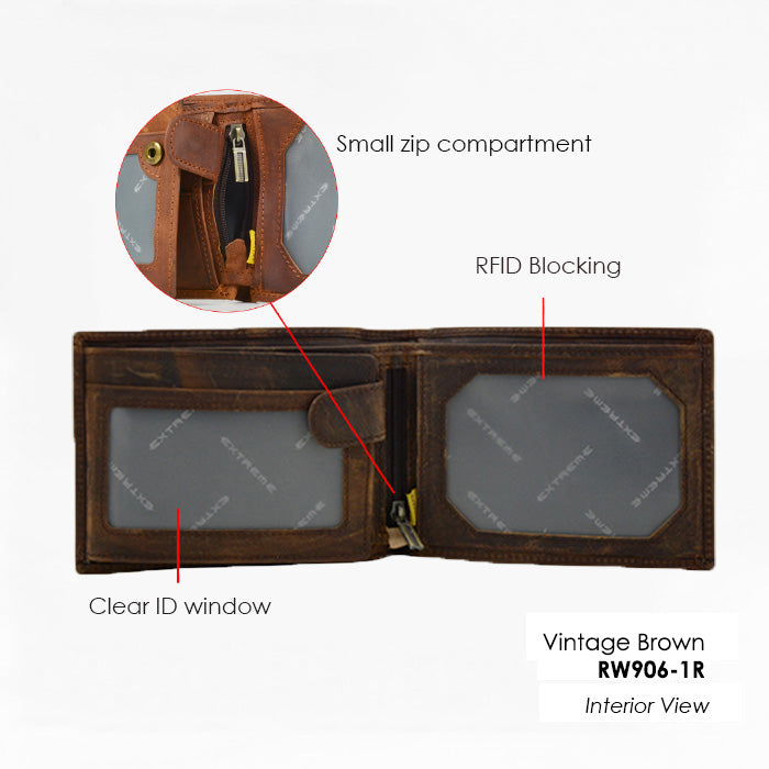 RFID Leather Large Wallet With Secret Compartment (Nationwide Delivery