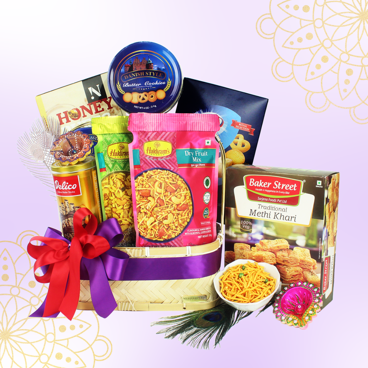 Diwali Sweets Gift Pack Contains: Milk Cake 200 Grams, Anjeer Chakkar 200  Grams, Balushahi 200 Grams, Kesar Roll 200 Grams, 125 Grams Roasted Cashew  & 125 Grams Roasted Almonds. – RawFruit®