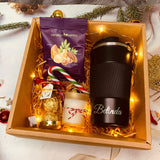 "Keep Warm" Personalised Travel Mug Tumbler with Candy Cane and Chocolates Gift Box Set (Klang Valley Delivery)