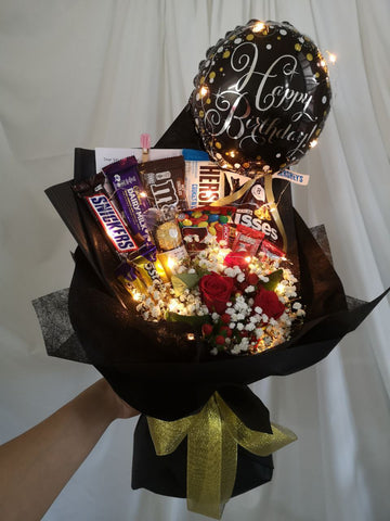 Roses Mixed Chocolates Bouquet with Foil Balloon