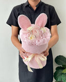 Valentine's Day 2024- Soap Rose Bunny Bouquet (Pink) (Klang Valley Delivery Only)