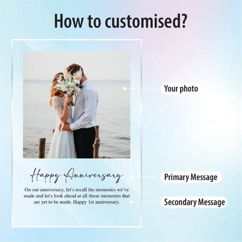 Customised Acrylic Plaque - Photo with Message (Nationwide Delivery)