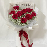 Only You Classic Red Roses & Baby Breath Bouquet (Sungai Petani Delivery Only)