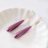 [Pure Gold Plated Series] Classy Purple Pearl Earring