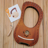 Personalised Lyre Harp 10 Strings - High Density Mahogany Wood (Resonant Box) - Clover Design | Nationwide Delivery