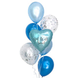 Pastel Blue Metallic Heart Bouquet