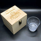 Personalised Name Engraved Mount Fuji Whisky Glass with wooden Gift Box (Nationwide Delivery)