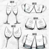 Happy Wedding Design Personalised Cups (Nationwide Delivery)
