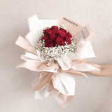 Red Roses with Baby Breath Bouquet - True Love (Penang Delivery Only)