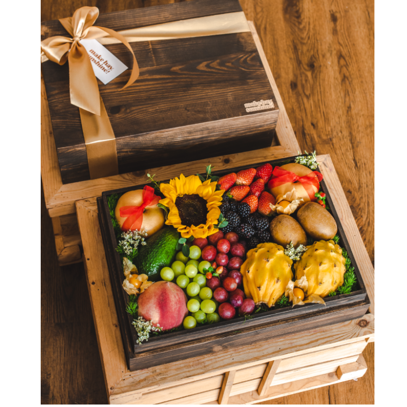 Rustic Fruit Box Fruit & Bark Style E - Signature Wooden Fruit Gift Box | Klang Valley ...