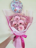 Pinky Gerberas with Baby Breath Bouquet