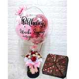 Fragrance Flower and Ferrero Hot Air Balloon With Brownies Valentine's 2022 (Penang Delivery Only)