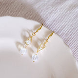 Dainty Series #7 Pearl White Handmade Gold Earring