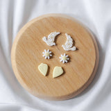 Dove and Daisy Studs Pack Handmade Earring