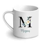 Personalised Initial Printed Mug - Floral Design