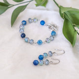 Banded Agate Blue (Bracelet and Earring)