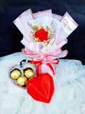 Single Soap Rose Bouquet With Love Gift Box (Valentine's Day 2022) (Klang Valley Delivery)