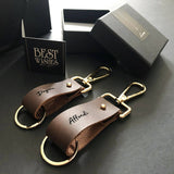 Leather Stylish Couple Keychain Set