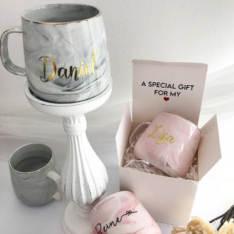 Personalised Marble Coffee Mug (Nationwide Delivery)