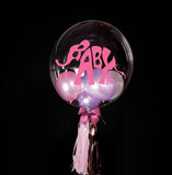 Single 24" Bubble With Mini Balloons in Purple and Pink