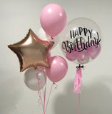 Pastel Pink and White 24" Bubble Balloon Bouquet