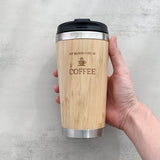 Personalized Bamboo Travel Coffee Mug Tumbler (Can add name or emoji, no picture) ( 4 -6 working days)